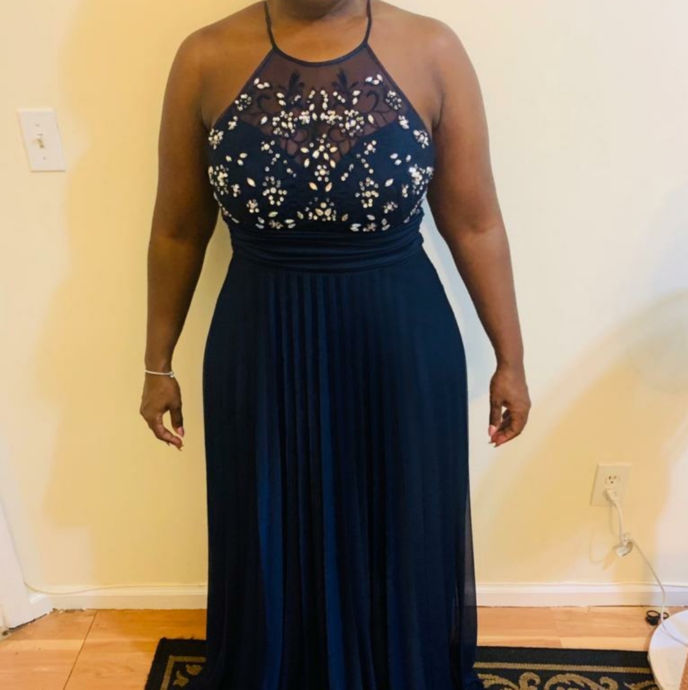 B. Darlin Elegant Navy Blue Long Dress